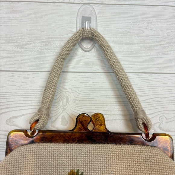 Vintage Maud Hundley Tapestry Needlepoint Purse Bag Floral - Picture 3 of 16
